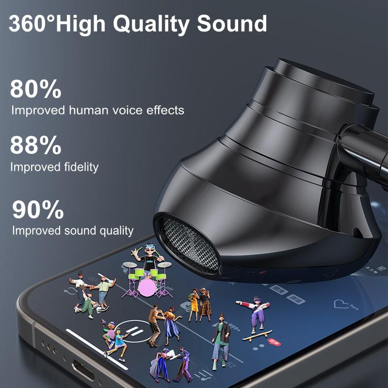 Bluetooth 5.4 Wireless Magnetic Bluetooth Headset Neckband Headphones 360° Stereo Surround Earbuds with Mic LED Digital Display