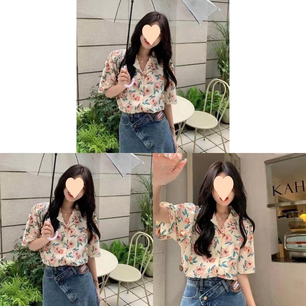 French Floral Shirt With Modale Fabric For Summer Casual Wear