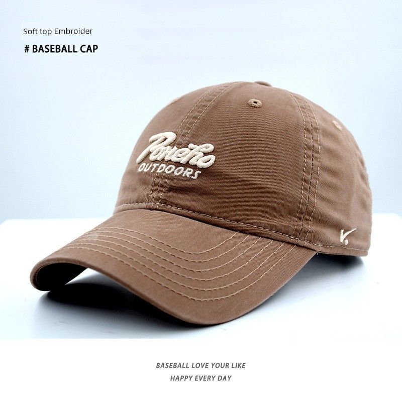 

Arrival Baseball Hat Sun Protection for Men and Women Peaked Cap Three-Dimensional Embroider Minimalist Easiest for Match Face-Looking Small Big Brim Coffee All yards