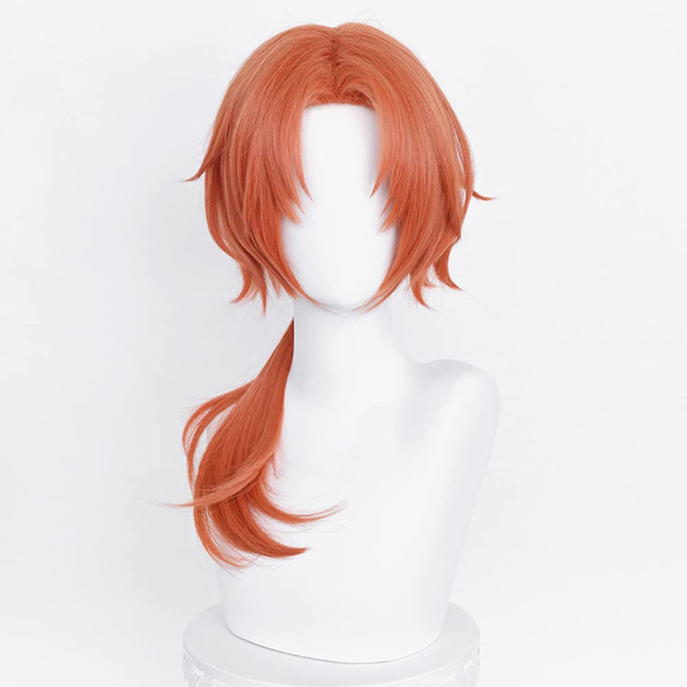 Leo Tsukinaga Cosplay Perfect for and Includes Net and Comb Wig, Heat-Resistant, Orange, Events, Halloween, Costumes,