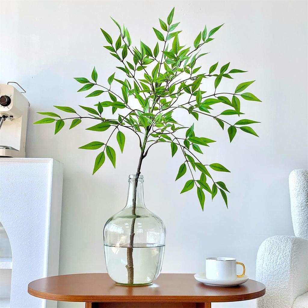 Lifelike Artificial Flower Arrangement - Potted Green Plants for Indoor Decoration in Living or Dining Rooms.