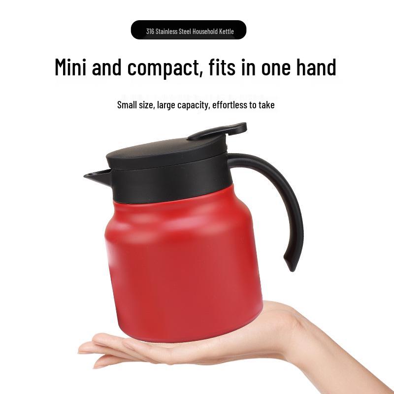 316 Stainless Steel Insulated Teapot, Large Capacity, Tea and Water Separation, Perfect for Household Old White Tea