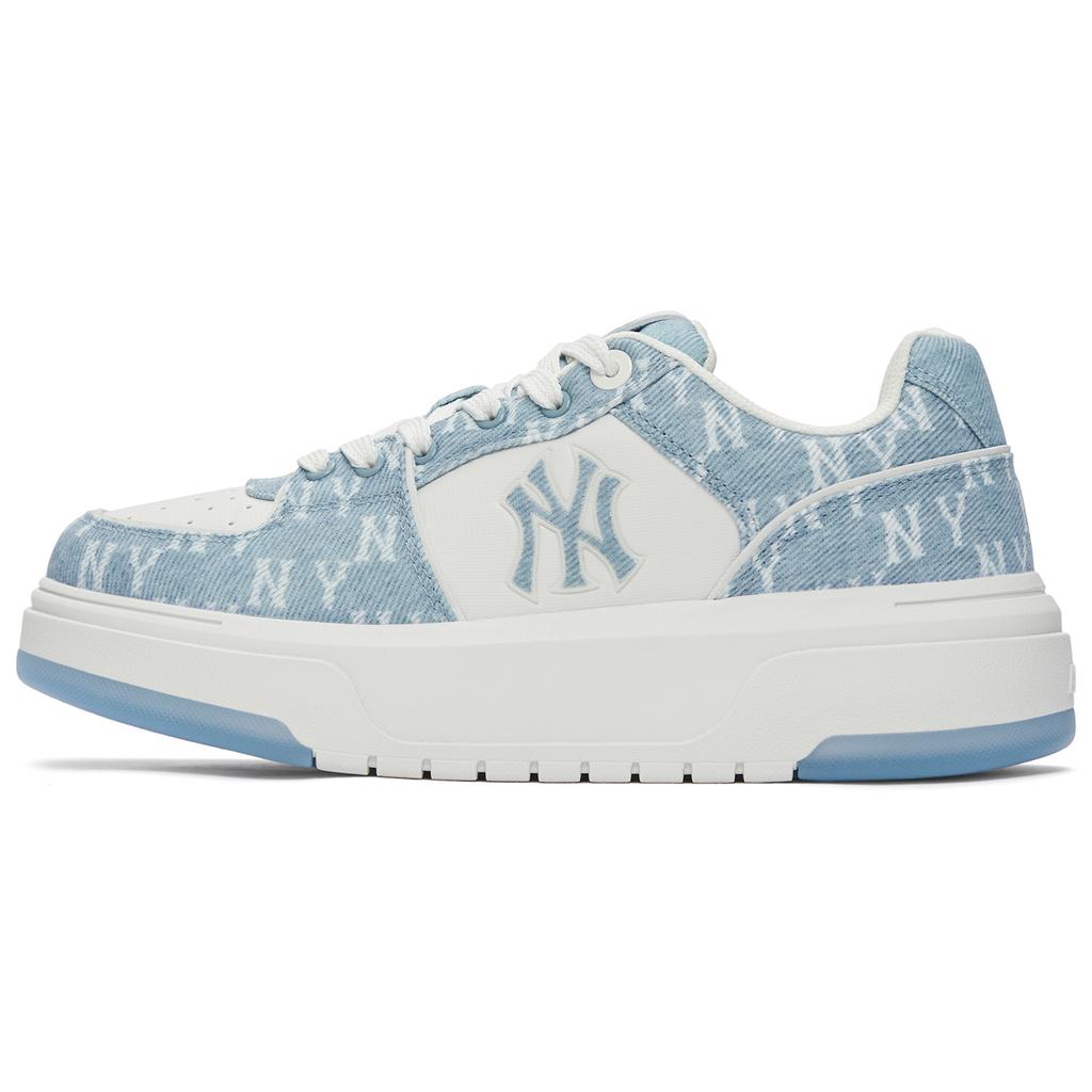 New MLB New York Yankees Anti Slip Wear Resistant Low Top Skateboard Shoes Unisex Blue 3ASXS015N-50BLS