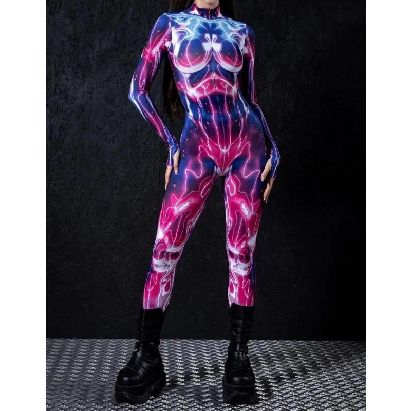 3D-Digitaldruck Bühnenkostüme für Erwachsene, Halloween-Events, Karneval, Mottoparty, Cosplay-Outfit, Pretend Game-Overall
