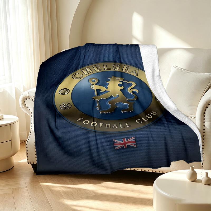Chelsea F.C Pattern Blanket for Home Decoration, Bed, Sofa, Car Travel, Camping, Suitable for All Seasons, Birthday Christmas Gift
