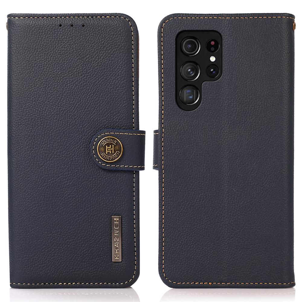 

KHAZNEH for Samsung Galaxy S26 Ultra Case Genuine Cow Leather RFID Blocking Wallet Phone Cover