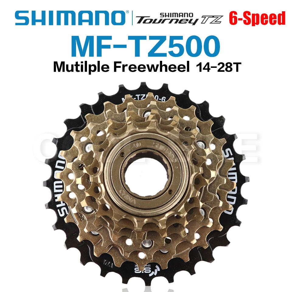 SHIMANO MF TZ500 6 Speed 7 Speed MF-TZ500 Bicycle Freewheel 14-28T Sprocket 6s 7s Steel for MTB Road Folding Bike Cycling 6s 14-28T bulk