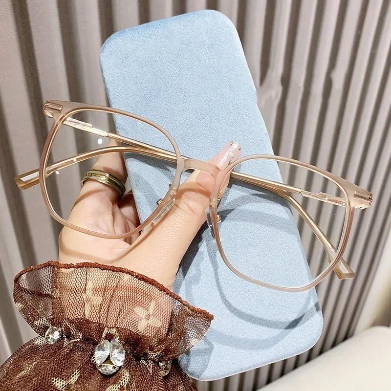 Fashion Luxury Myopia Glasses for Women Oversized Square Frame Minus Diopter Eyewear Unisex New Near Sight Eyeglasses for Men