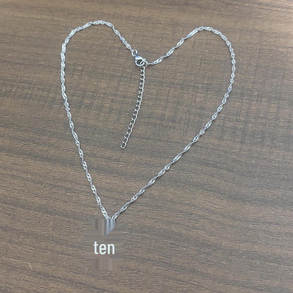 Eco-friendly Brass Cross Necklace - 18K Gold Water Wave Chain with Zircon Accents