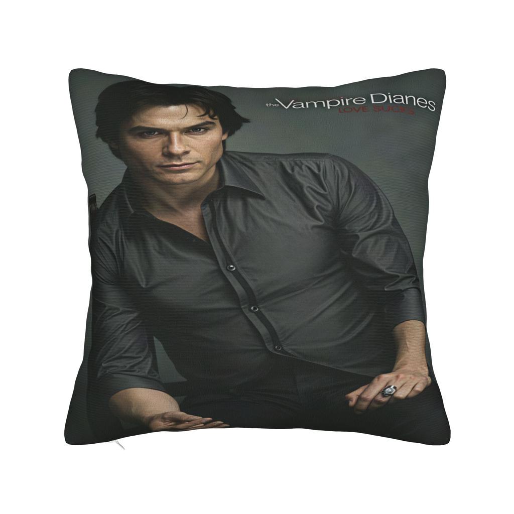 Vampire Diaries Damon Klaus Pillow Case Novelty Pillow Cover Graphic Pillowcases For Sofa Home Decoration
