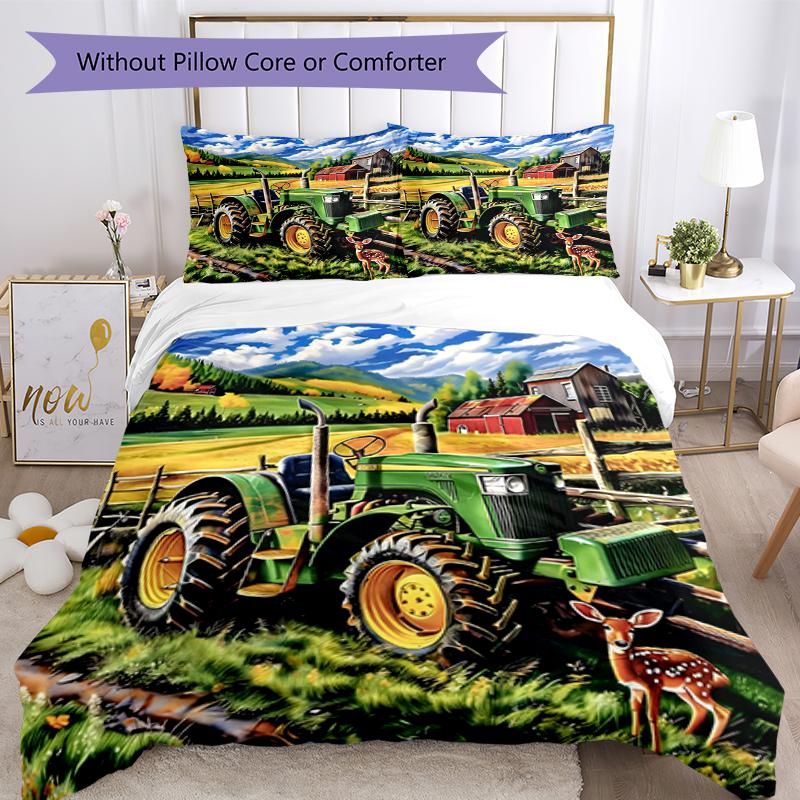 3pcs Truck Bedding Set Duvet Cover Closure Includes 1 Duvet Cover & 2 Pillowcases, Soft and Comfortable for All Seasons.