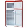 Mini Fridge 92L Retro Refrigerator LED Light Large Capacity Silver Color Handle Adjustable Temperature Sealed Adhesive Tape Red Dual Zone Kitchen