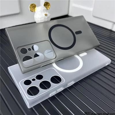 Funda Magnética Ultra Fina de Lujo Para Magsafe Carga Inalámbrica Para Samsung Galaxy S25 S24 S23 S22 Ultra Plus Transparente Resistente a Golpes Cubierta Dura de PC