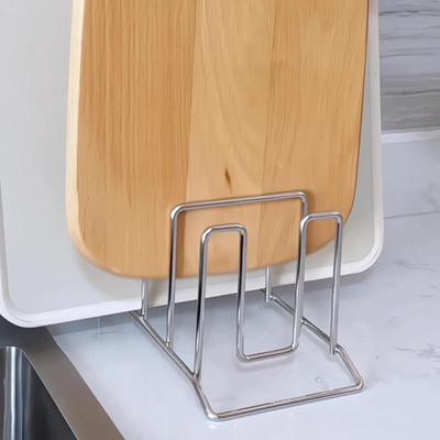 Kitchen Storage Solution Rustproof Pot Lid Rack Stainless Steel Storage Rack Multifunctional Chopping Board Organizer For Home