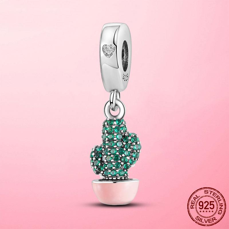 HOT SALE 925 Silver Sparkling Family Tree Dangle Charms Beads Fit Original Women Bracelet Pendant Necklace  Jewelry