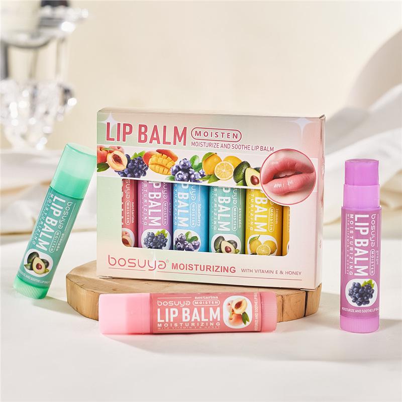 

Fruit Flavor Long-Lasting Moisturizing Color-Changing Lip Care Balm Set Standard