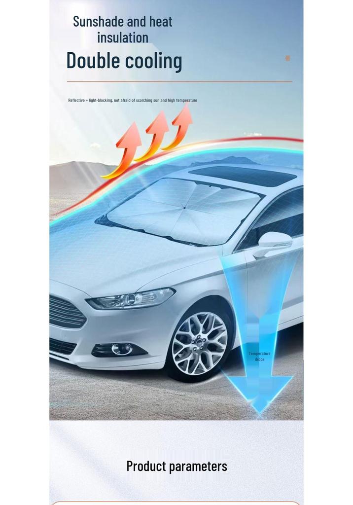 Portable Car Windshield Sunshade Umbrella - Sun Protection & Heat Insulation, Free Shipping