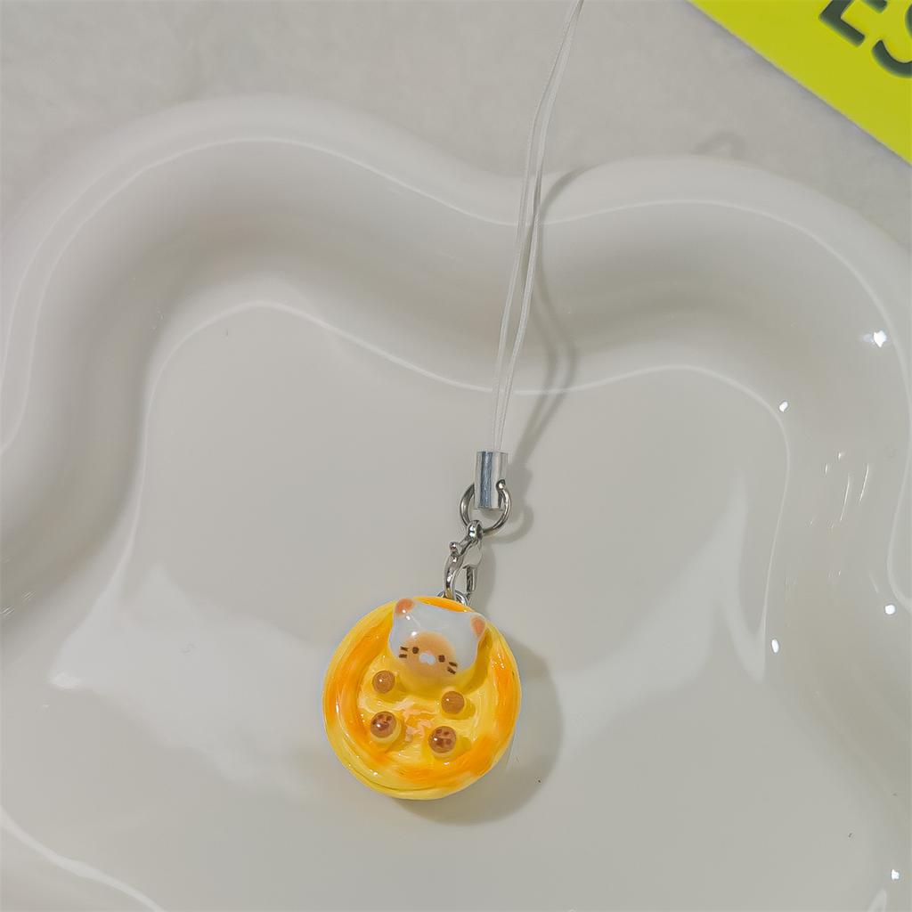 Z85 1/3pcs Set Japanese Style Cute Cat Bread Phone Charms Kitten Toast Keychains Kawaii Lanyard Pendant for Bags Perfect Gift