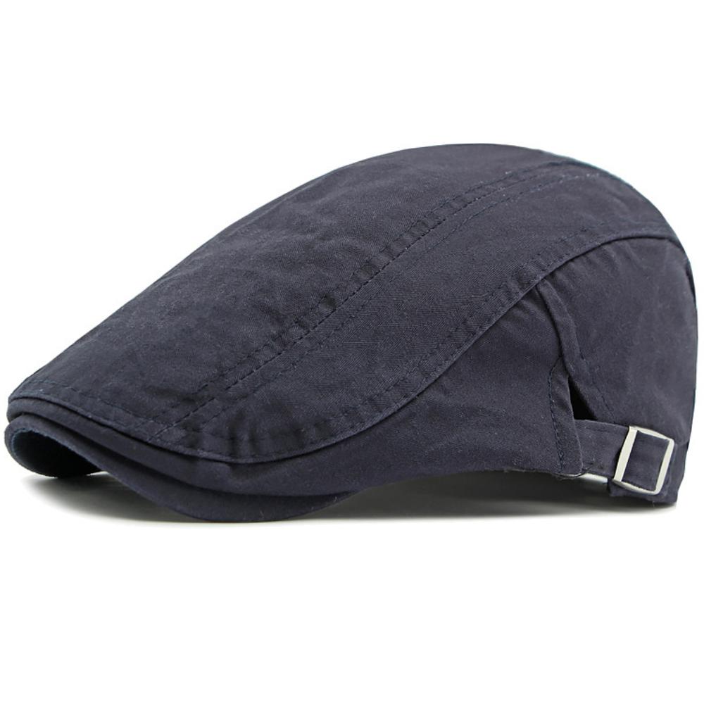 HT4675 Men Women Beret Cap Classic 100% Cotton Spring Summer Sun Hat Male Female Beret Hat Adjustable Ivy Flat Cap Artist Berets