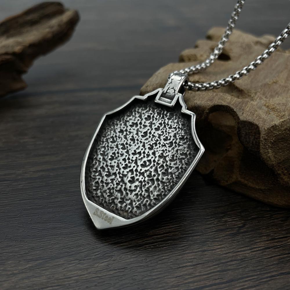 Opk Jewelry Trend Retro Fighting Angel Warrior Titanium Steel Pendant Hip Hop Necklace