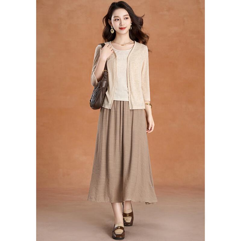 

Kebeli 2025 Autumn Slimming Long-Sleeve Dress 3-Piece Set 2XL