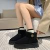 2025 nya snökängor dam vintern sammet förtjockad varm stor bomullsskor dam tjocksulade halkfria skor
