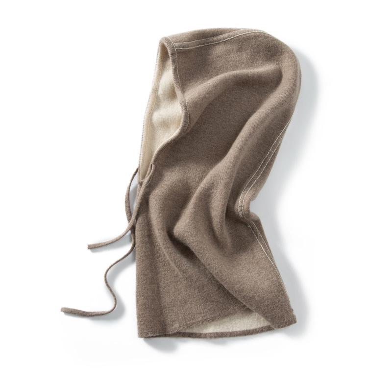 

Double-Sided Hooded Cashmere Knit Scarf with Ear Muffs & Neck Gaiter - Unisex Warmth One Size