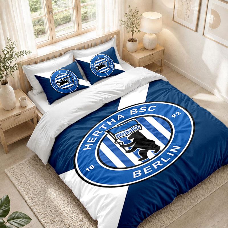 Bedding Set 1 Duvet Cover 2 Pillowcases Hertha Bsc FC Print Bedroom Home Decoration