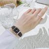 High Quality Popular Round Square  Women Fashion Couple Simple Korean Quartz Watch  