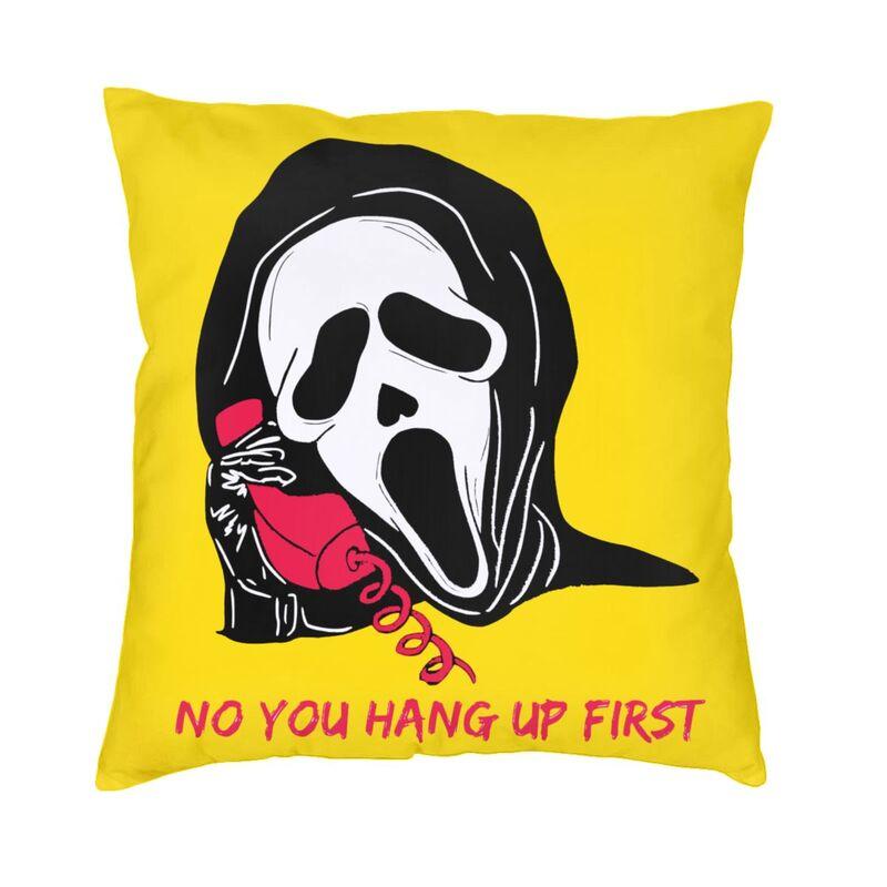Lustiger Halloween Ghostface Kissenbezug Scream Sidney Prescott Film Dekokissenbezug für Sofa, quadratischer Kissenbezug im Wohnzimmer