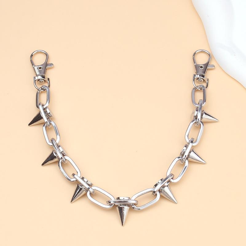 Gothic Punk Detachable Bag Chain Set With Multiple Cool Charm Designs For Handbag Decor Y2K Alt Style Daily Wear