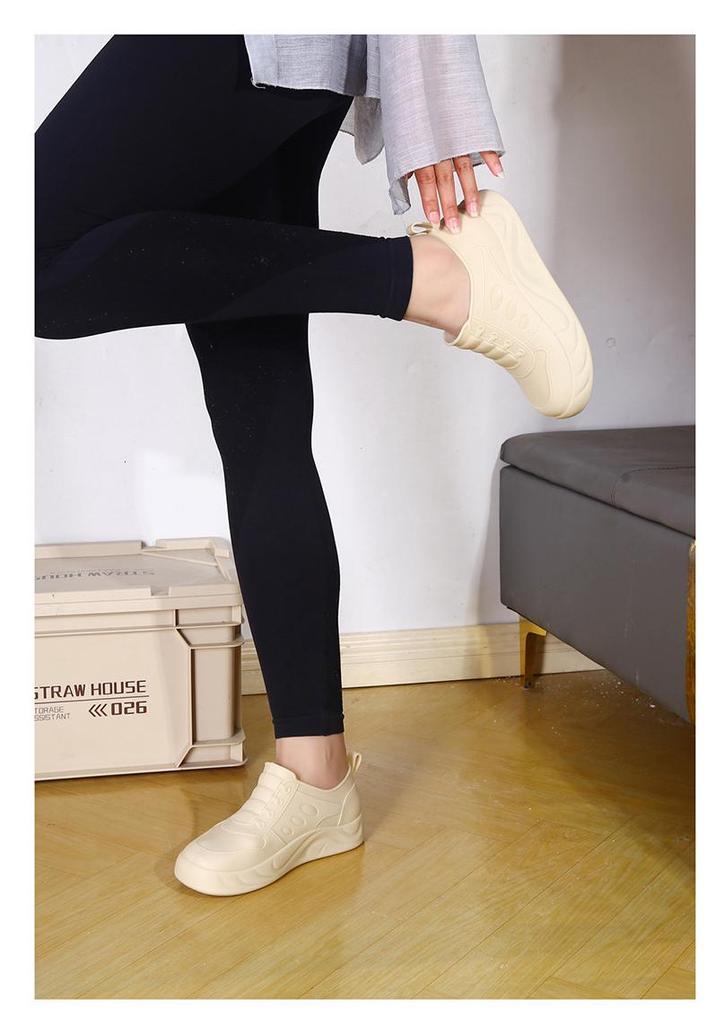 Women's Lightweight Korean Style Low-Top Waterproof Rain Boots with Hidden Heel - Non-Slip, Wear-Resistant, All-Season Outdoor Footwear