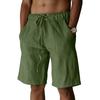 Mens Shorts Casual Linen Drawstring Waist Relaxed Shorts for Men Lightweight Gym Shorts Men Workout Beachwear Cargo Shorts