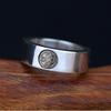 Adjustable Open Ring Men Women Sterling Retro Geometric Infinity Wheel Design Handmade Statement Jewelry