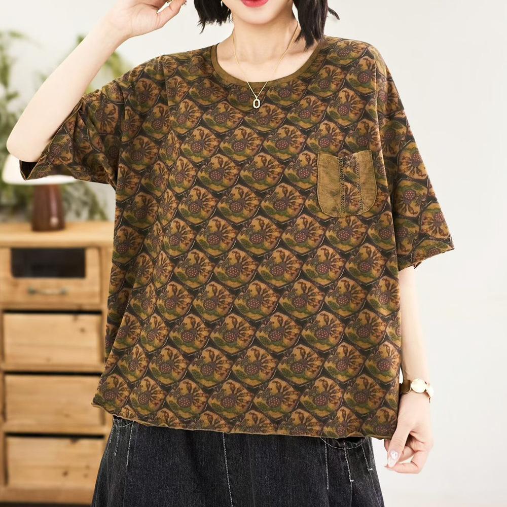 Short-sleeved T-shirt Women's Spring/Summer Casual Loose Round-neck Shirt T-shirt Women