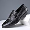 Business dress men's shoes with trousers leather shoes men's crocodile pattern foreign trade foot cover large size men's single shoes
