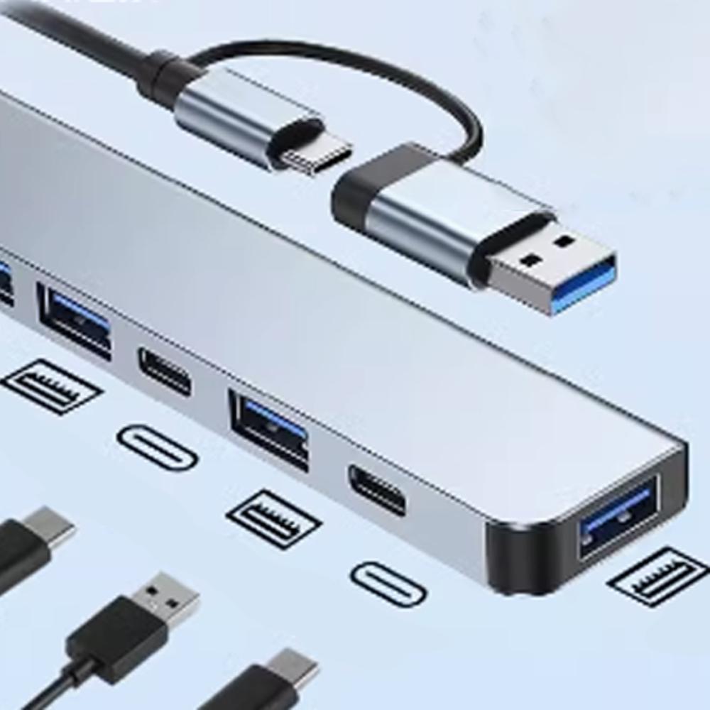 Splitter 7-in-1 USB Splitter Type-C Docking Station  For Computer/Mouse/Mobile Phones/Tablets