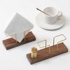 Desktop Organizer Tableware Supplies Wood Tissue Paper Holder Napkin Holder Brass Tissue Box Storage Toothpick Box