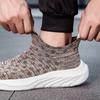 New casual mesh shoes fly-woven large-size men's and women's casual shoes lightweight soft-soled couple's sports shoes socks shoes