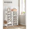 SONGMICS Verriegelbares Schuhregal-Schrank, 6-Fächer Modulare Aufbewahrungs-Organizer-Einheit, 30 x 40 x 30 cm pro Fach, mit Türen, Stahlrahmen