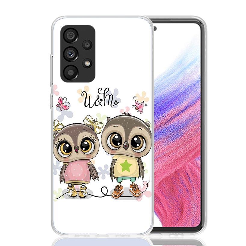 

Cartoon Cute Owl LoveLy Phone Case For Samsung Galaxy A13 A14 A15 A16 A53 A54 A55 A56 A33 A34 A35 A36 A23 A24 A25 A26 A05S A04S Samsung A56