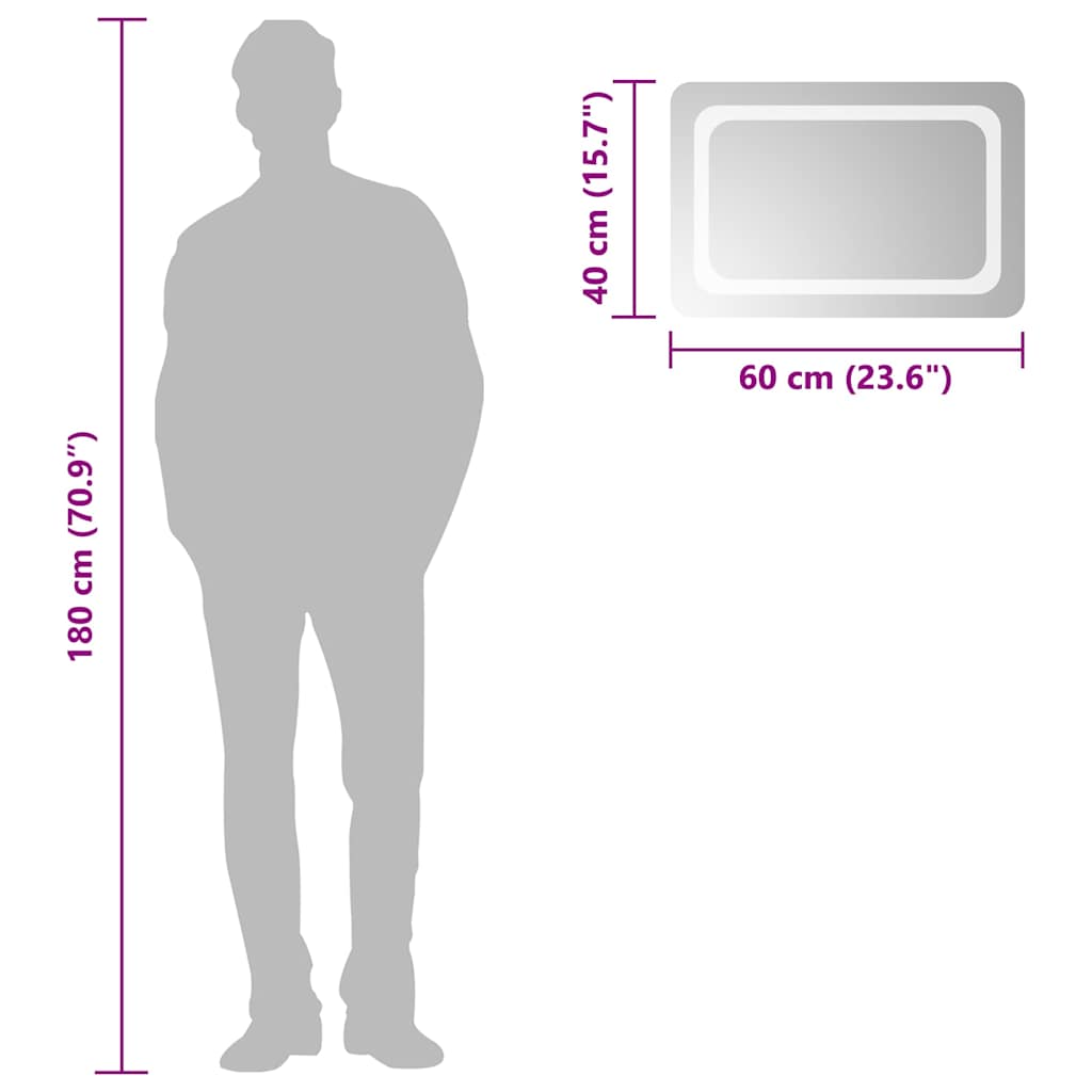 LED Bathroom Mirror 60x40 Cm