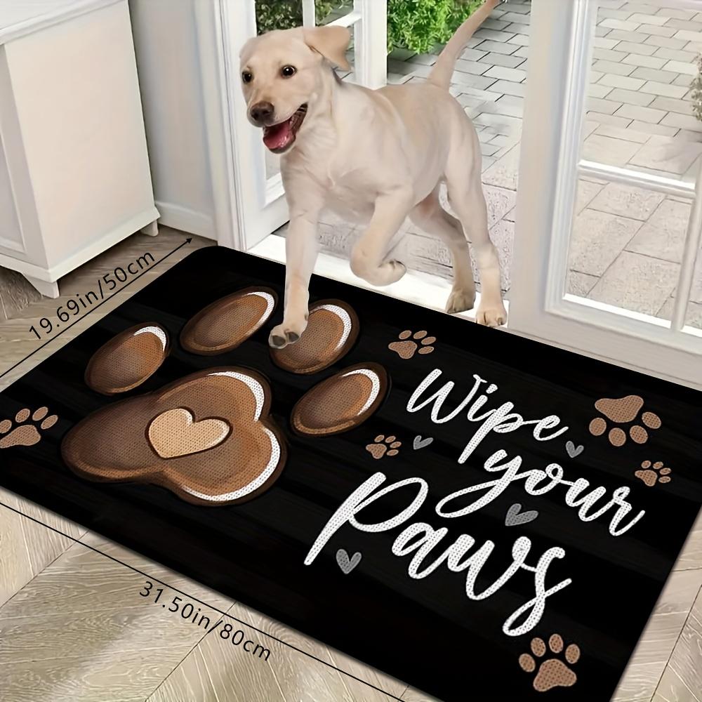 VIKAMA Cartoon Cute Carpet Puppy Paw Print Doormat Welcome Mat Kitchen Rug Living Room Carpet Winter Rug For Bedroom Warm Home D