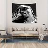 Arazzo Hip Hop Rap Bianco e Nero Arte da Parete per Decorazione Camera da Letto Soggiorno Ritratto di Rapper Europeo e Americano