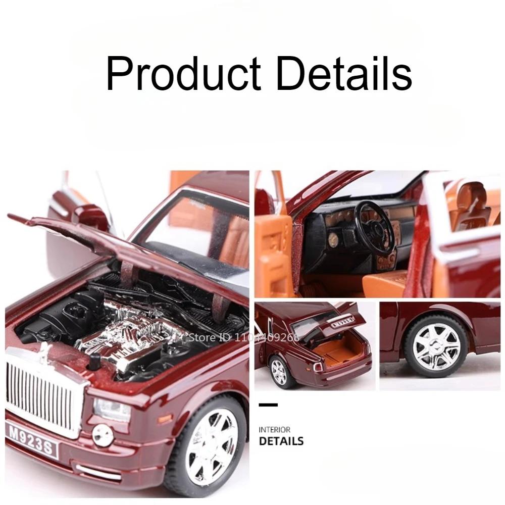 1:24 Rolls Royce Phantom Spectre Modell Spielzeugauto Diecast Metall Sound Licht Rückzieher Sammlung Spielzeug Fahrzeugmodelle Geschenk Ornamente