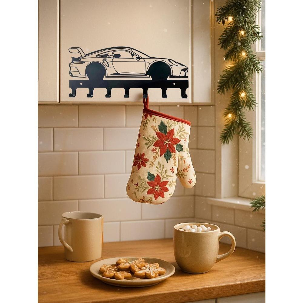 Metall Rennwagen Schlüsselanhänger Wanddeko Zuhause Weihnachten Feiertagsgeschenk Rostfrei