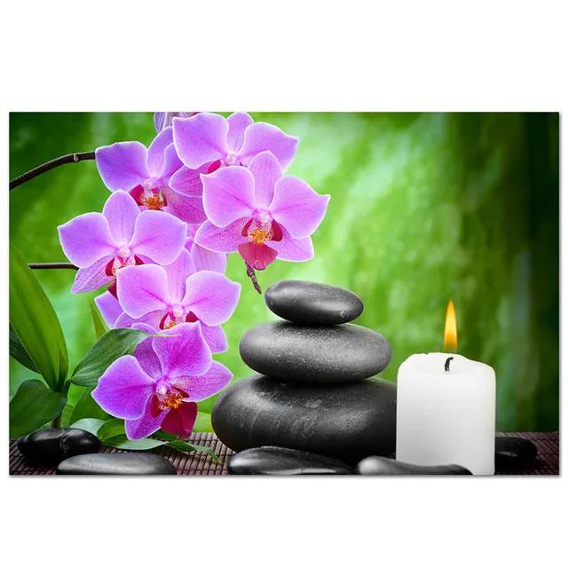 ZEN Poster Stone Bamboo Water Drops Green Leaf Still Life Meditation Wall Art Picture Canvas HD Print Buddha Home Decor Painting