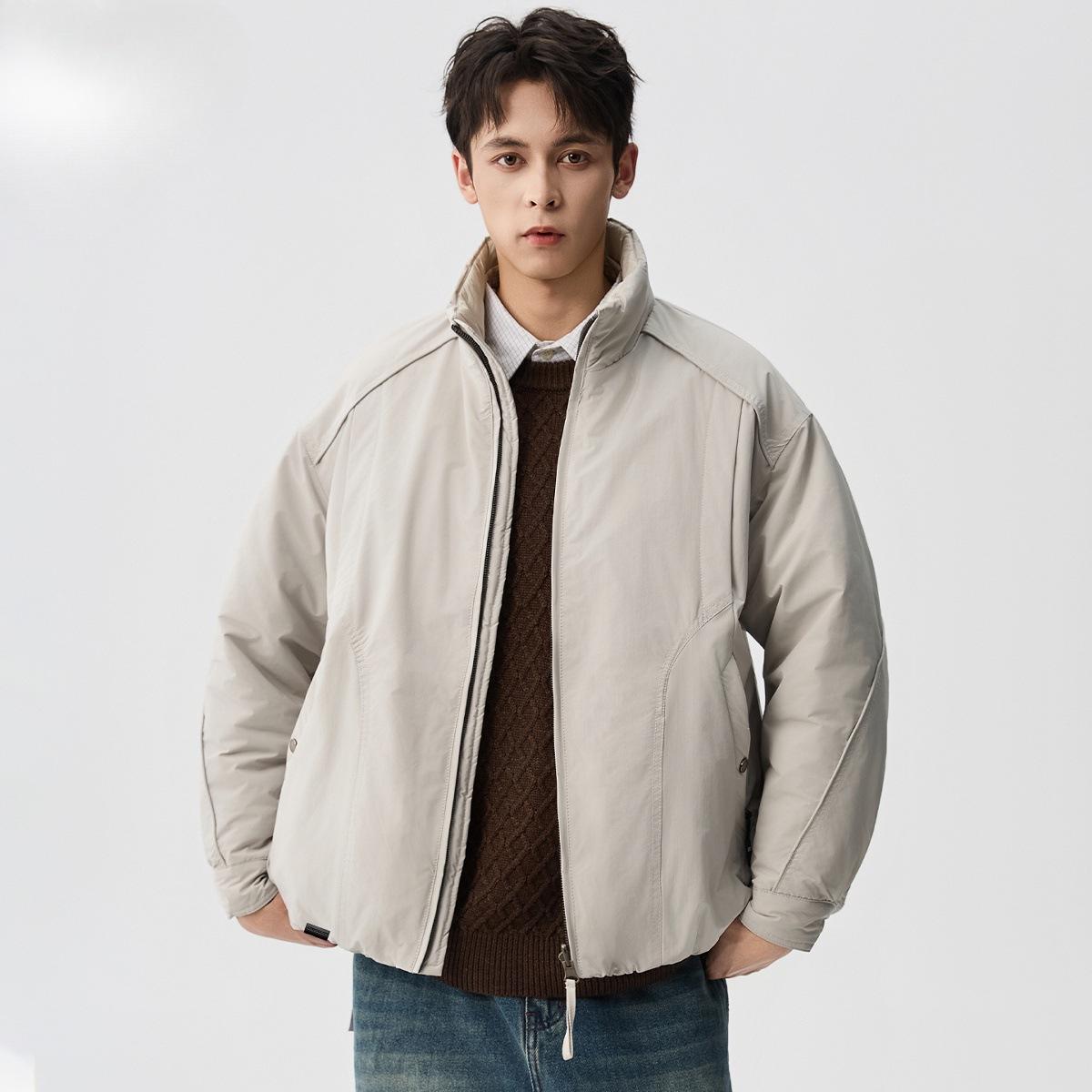 Men s Reversible Quilted Stand Collar Jacket - Thickened Cotton, Fall/Winter 2025 Collection 5XL (220-240 jin)
