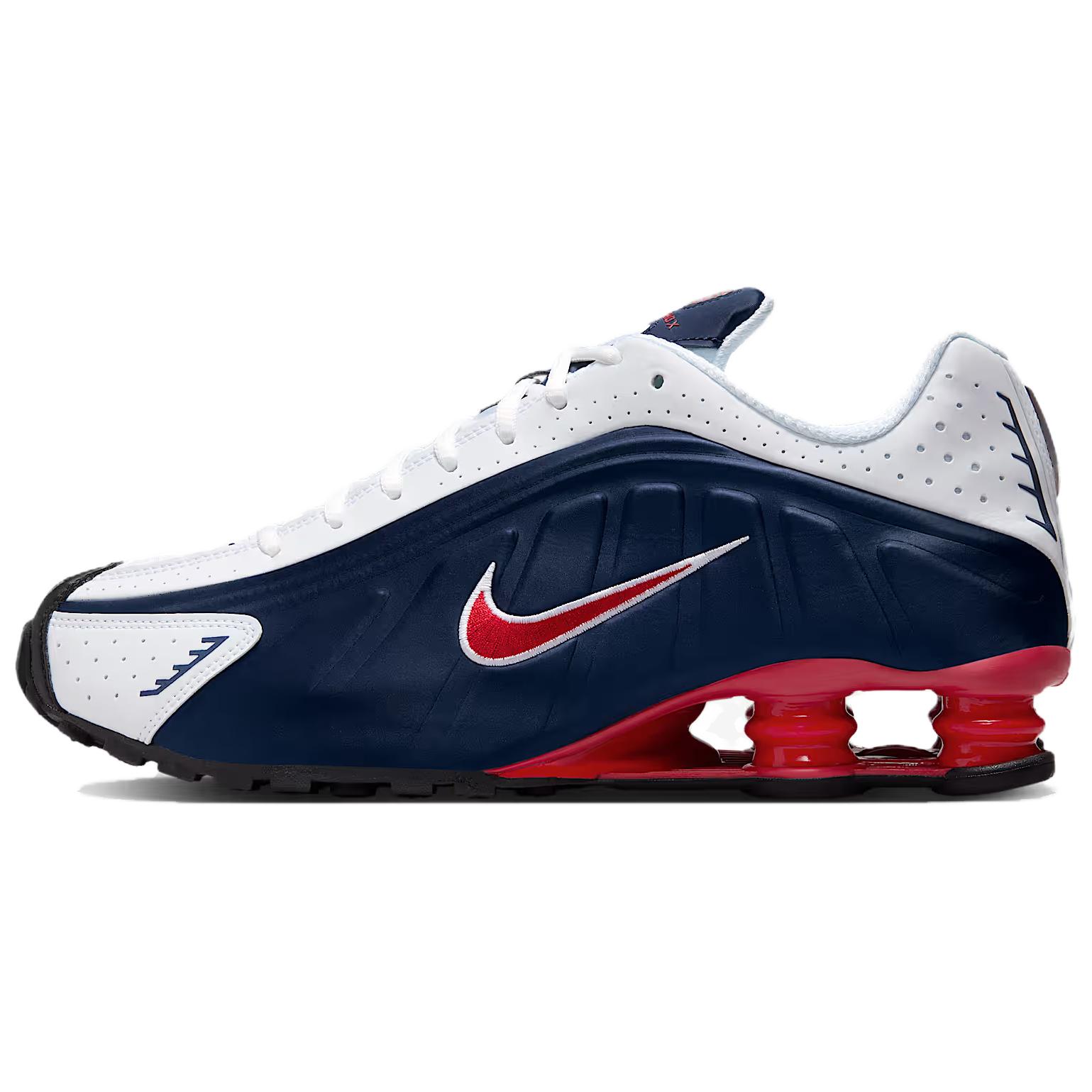 

Nike Shox R4 Slip Resistant Abrasion Resistant Low top Casual Running Shoes Unisex Blue White Sneakers HQ1988-400 44.5