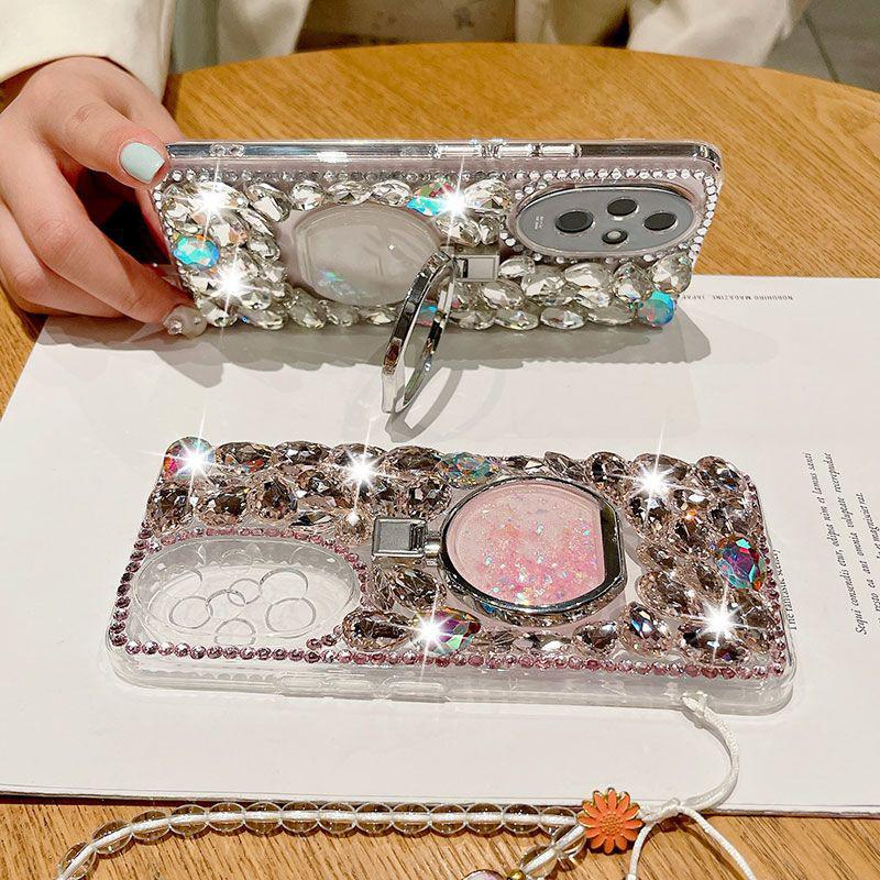 Huawei Mate 80 Pro Case with Perfume Bottle Holder, Luxury Fashion Phone Cover for P70 P60 Nova 14 Shockproof Protective Case